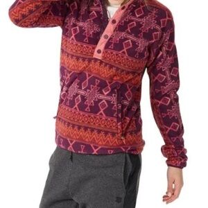 Burton Anouk Fleece Half Snap Jacket Sweater Aztec Purple Anorak Size L